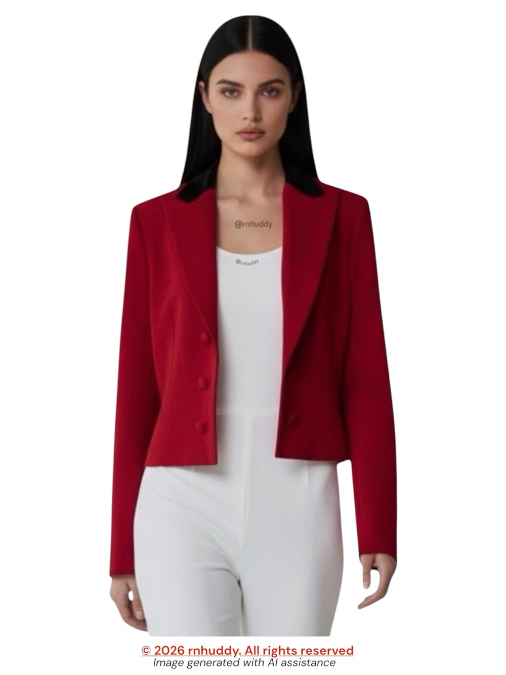 Lauren Ralph Lauren size 10 red 77% wool riding open blazer jacket